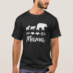 Camiseta Mamãe Ursa 2 Bebês Mãe de Duas Mães Bonitas Da