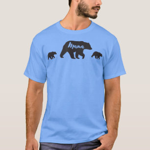 Camiseta Mamãe Ursa 2 Bebês Ursos Seguindo