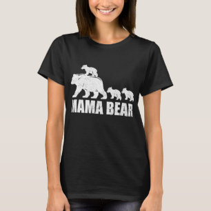 Camiseta Mamãe Ursa 3 Cubs Mamãe Ursa Mãe 3 Filhos