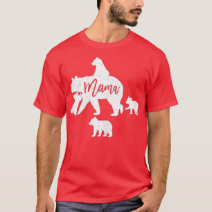 Camiseta Mamãe Ursa 4 Bebês Ursos Cubos Seguindo Andar na P