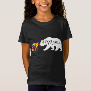 Camiseta Mamãe Ursa Autismo Consciência Hoodie Mamãe Vovó M