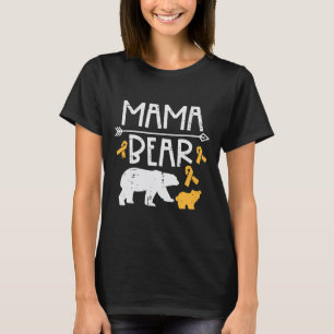 Camiseta Mamãe Ursa Cancer de Infância Sensibilização Mamãe
