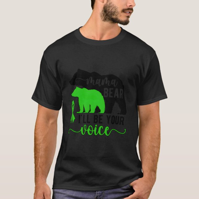 Camiseta Mamãe Ursa Célula Cerebral Mãe Da Guerra Da parali (Frente)