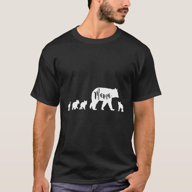 Camiseta Mamãe Ursa Com 4 Cubos Avó Gif (Frente)