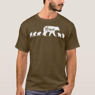 Camiseta Mamãe Ursa Com 5 Cubs Mamãe, Presente Divertido Ma