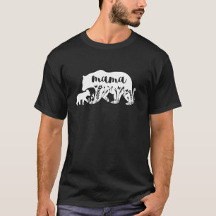 Camiseta Mamãe Ursa com Um Dia 1 Cub Mãe Aniversário