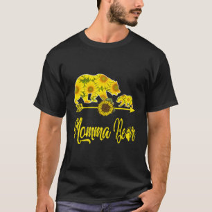 Camiseta Mamãe Ursa Girassol Cordilheira Mãe Mãe