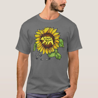 Camiseta Mamãe Ursa Girassol Dia de as mães Engraçado Mãe m