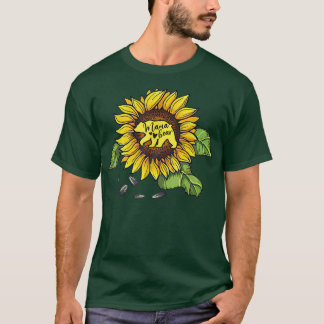 Camiseta Mamãe Ursa Girassol Dia de as mães Engraçado Mãe m