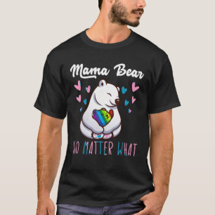 Camiseta Mamãe Ursa Não Importa O Coração Colorida Gay Lesb