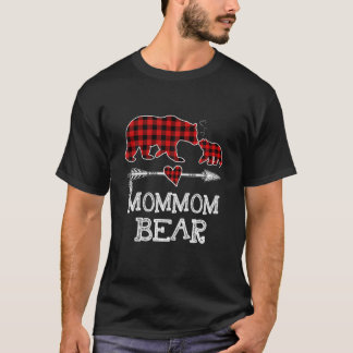 Camiseta Mamãe Ursa Natal Pajama Xadrez Vermelha Búfalo