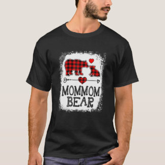 Camiseta Mamãe Ursa Natal Pajama Xadrez Vermelha Búfalo