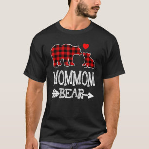 Camiseta Mamãe Ursa Natal Pajama Xadrez Vermelha Búfalo