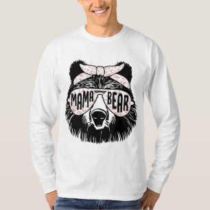 Camiseta Mamãe Ursa Rosto Óculos escuros Mãe Mãe Mãe Mamãe