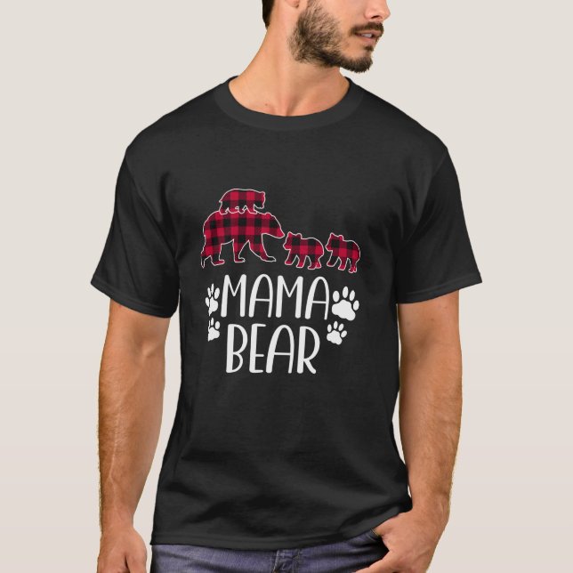Camiseta Mamãe Ursa Três Filhos Mãe 3 Filhos Dia das Mães (Frente)