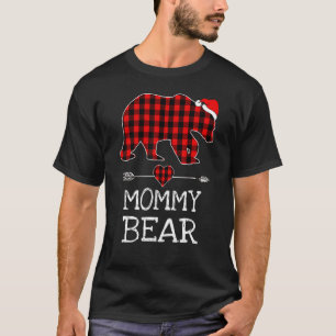 Camiseta Mamãe Urso Buffalo Papais noeis de Xadrez Seta Fam
