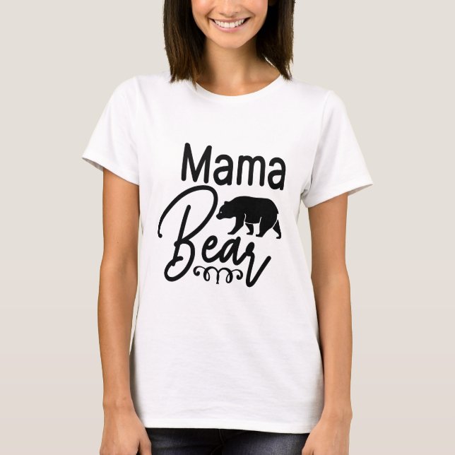 Camiseta Mamãe Urso - Mãe (Frente)
