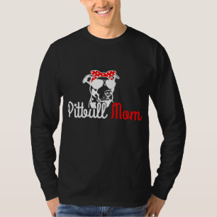 Camiseta Mamãe Vintage Engraçado Cachorro Pitbull Mamãe