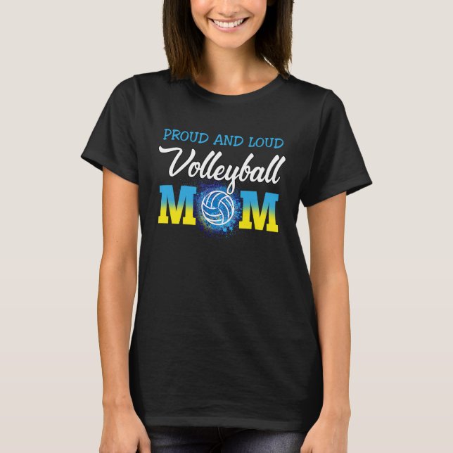 Camiseta Mamãe Viva e Orgulhosa Vôlei de Voleibol (Frente)