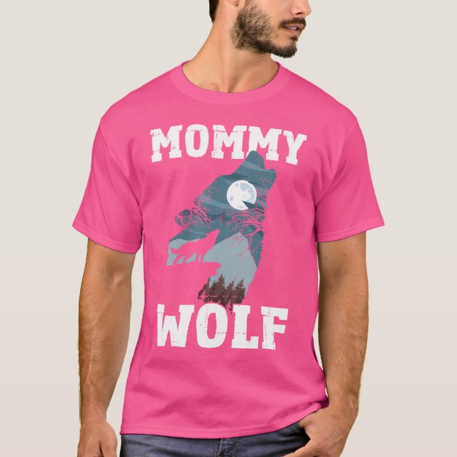 Camiseta Mamãe Wolf Silhouette Mãe Howling Wolf Da Mãe (Frente)