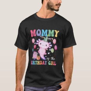 Camiseta Mamães Da Família Aniversário Axolotl