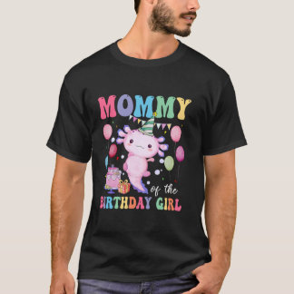 Camiseta Mamães Da Família Aniversário Axolotl