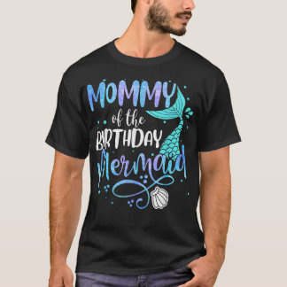 Camiseta Mamães Da Família De Sereias De Aniversário