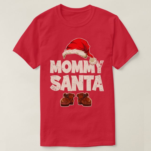 Camiseta Mamães da família Xmas Papais noeis de Natal engra (Frente do Design)