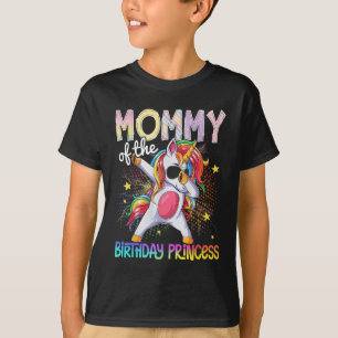 Camiseta Mamães Da Princesa De Aniversário, Unicorn Dabbing