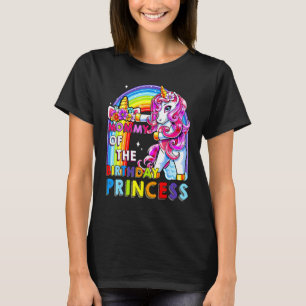 Camiseta Mamães Da Princesa De Aniversário Unicorn Rainbow