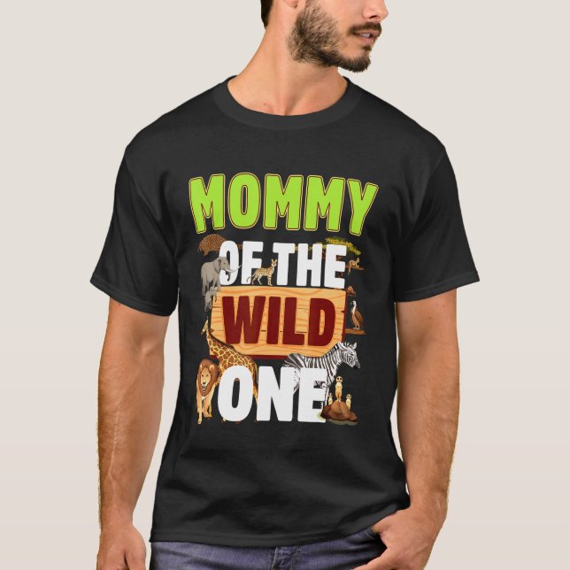 Camiseta Mamães Da Selva Safari De Aniversário Do Jardim Zo (Frente)