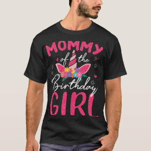 Camiseta Mamães Das Raparigas De Aniversário Madre Unicorn 