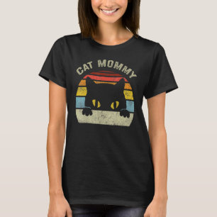 Camiseta Mamães De Gato Mulheres Vintage Gatos Negros Retro