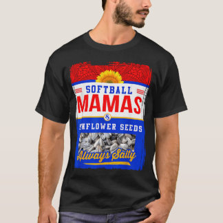 Camiseta Mamães de Softbol E Sementes de Girassol Sempre