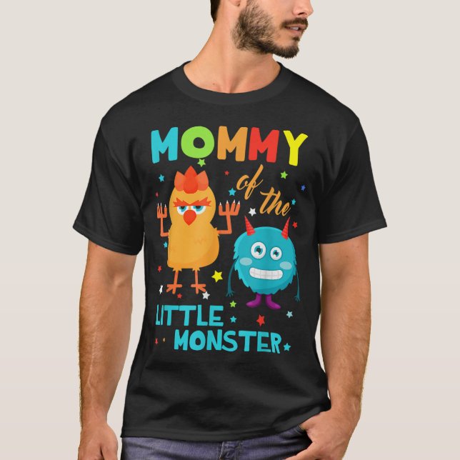 Camiseta Mamães Do Monstro Da Família Aniversário (Frente)