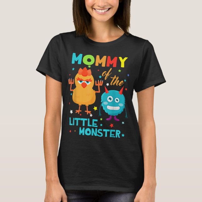 Camiseta Mamães Do Monstro Da Família Aniversário (Frente)