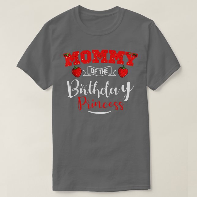 Camiseta Mamães Do Tema Da Princesa De Aniversário Strawber (Frente do Design)