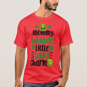 Camiseta Mamães e Daddys Little Lucky Charm St Patricks Da