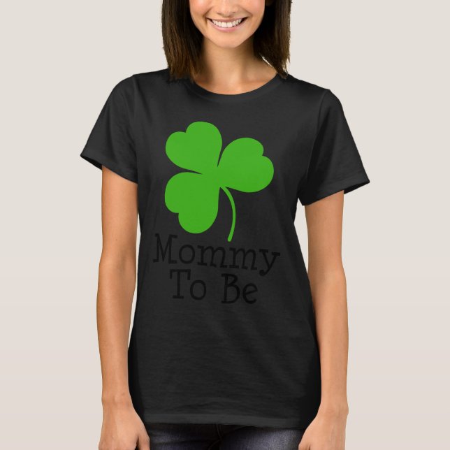 Camiseta Mamães Irlandesas De Shamrock Para Estar Grávida (Frente)
