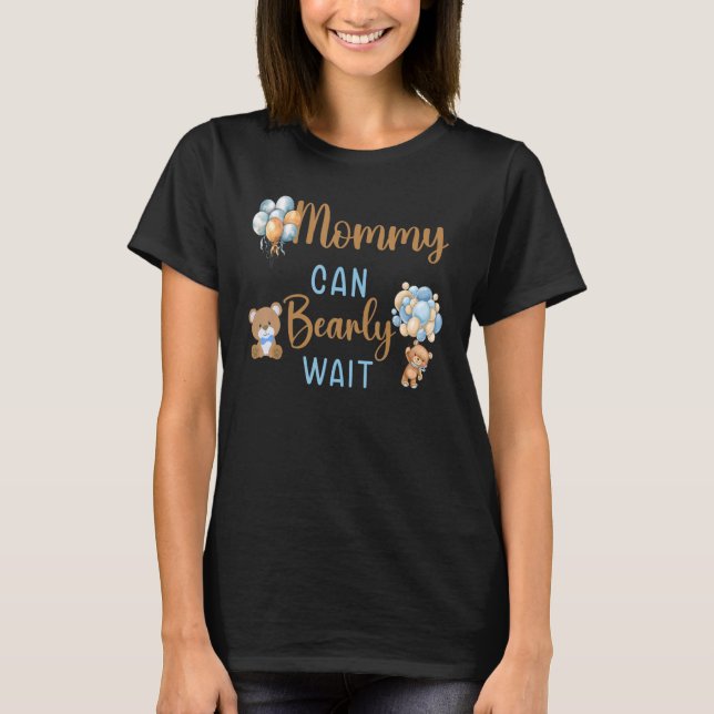 Camiseta Mamães podem esperar chá de fraldas neutro em rela (Frente)