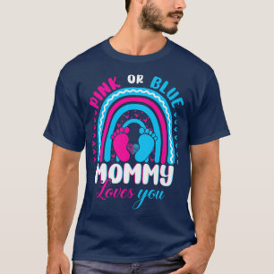 Camiseta Mamães rosa ou azuis te ama Festa de Revolução de
