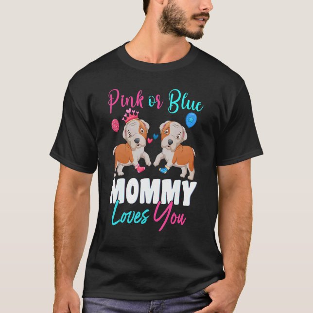 Camiseta Mamães Rosa Ou Azul Te Ama Cachorros, Bebê Raposa (Frente)