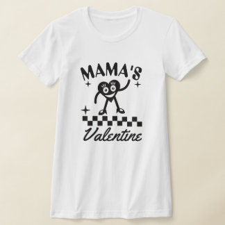 Camiseta Mama's Valentine Retro Heart T-Shirt, Cute 