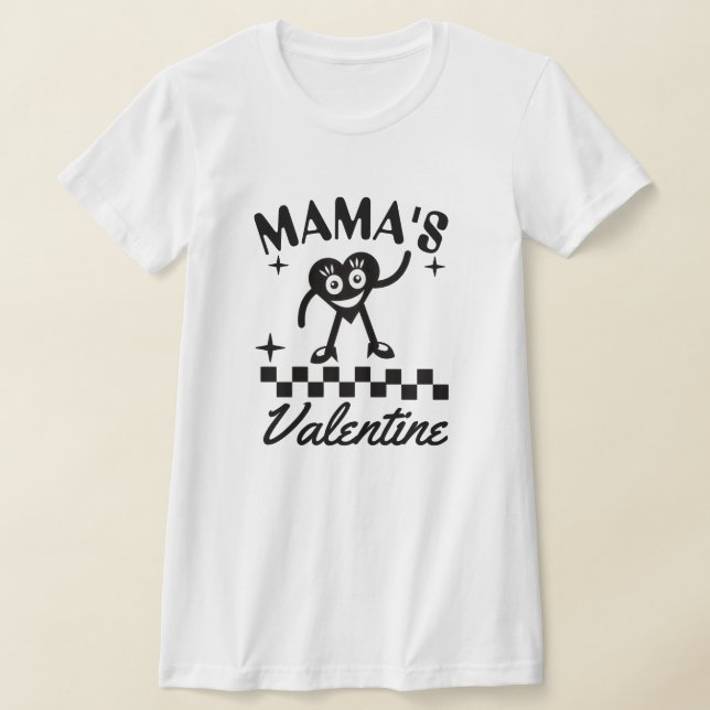 Camiseta Mama's Valentine Retro Heart T-Shirt, Cute  (Postura )