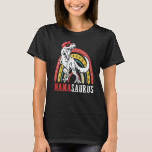 Camiseta Mamasauro Rex Dinossauro Arco-Íris Mama Saurus Mot