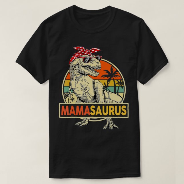 Camiseta Mamasauro T Re Dinossaur Mama Saurus Família Match (Frente do Design)