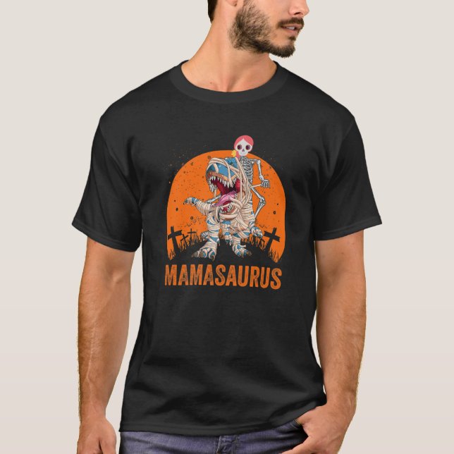 Camiseta Mamasauro T Rex Dinossaur Mama Saurus Funny Sunset (Frente)