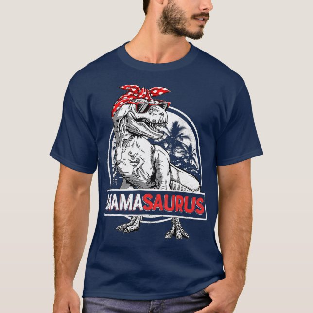 Camiseta Mamasauro T rex Dinossauro Engraçado Mama Saurus (Frente)