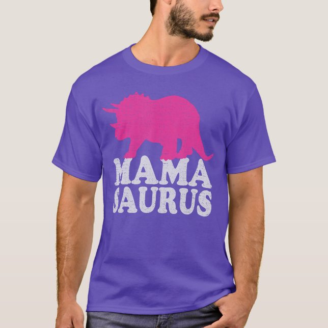 Camiseta MAMASAURUS Cutericeratops Dinossauro Mamãe amigos (Frente)