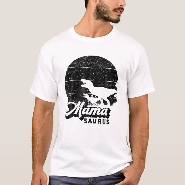 Camiseta Mamasaurus Dino Mama Dinossaur Família Mama Dino M (Frente)